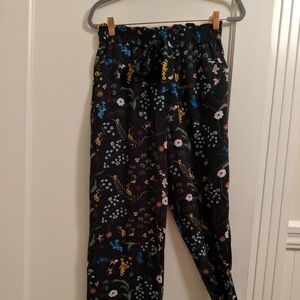 Flowy floral flare pants